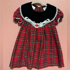 Vintage Expressions Red and Black Plaid Dress Christmas